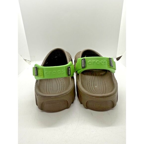 Crocs Unisex Offroad Sport Clogs Brown Chocolate Green Strap Sz 8 Men 10 Women